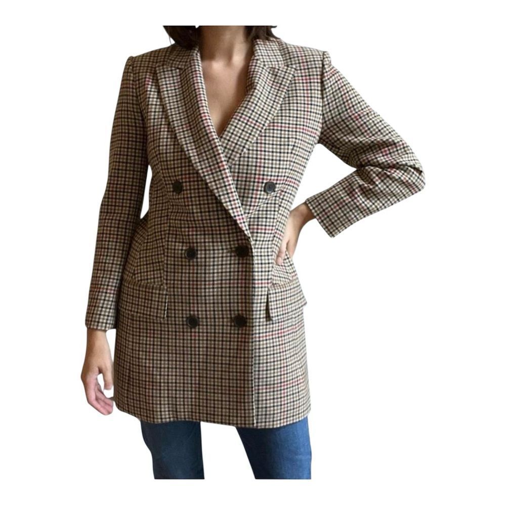 Aritzia Wilfred Women’s Margaux Double Breasted Plaid Blazer‎ Size 0